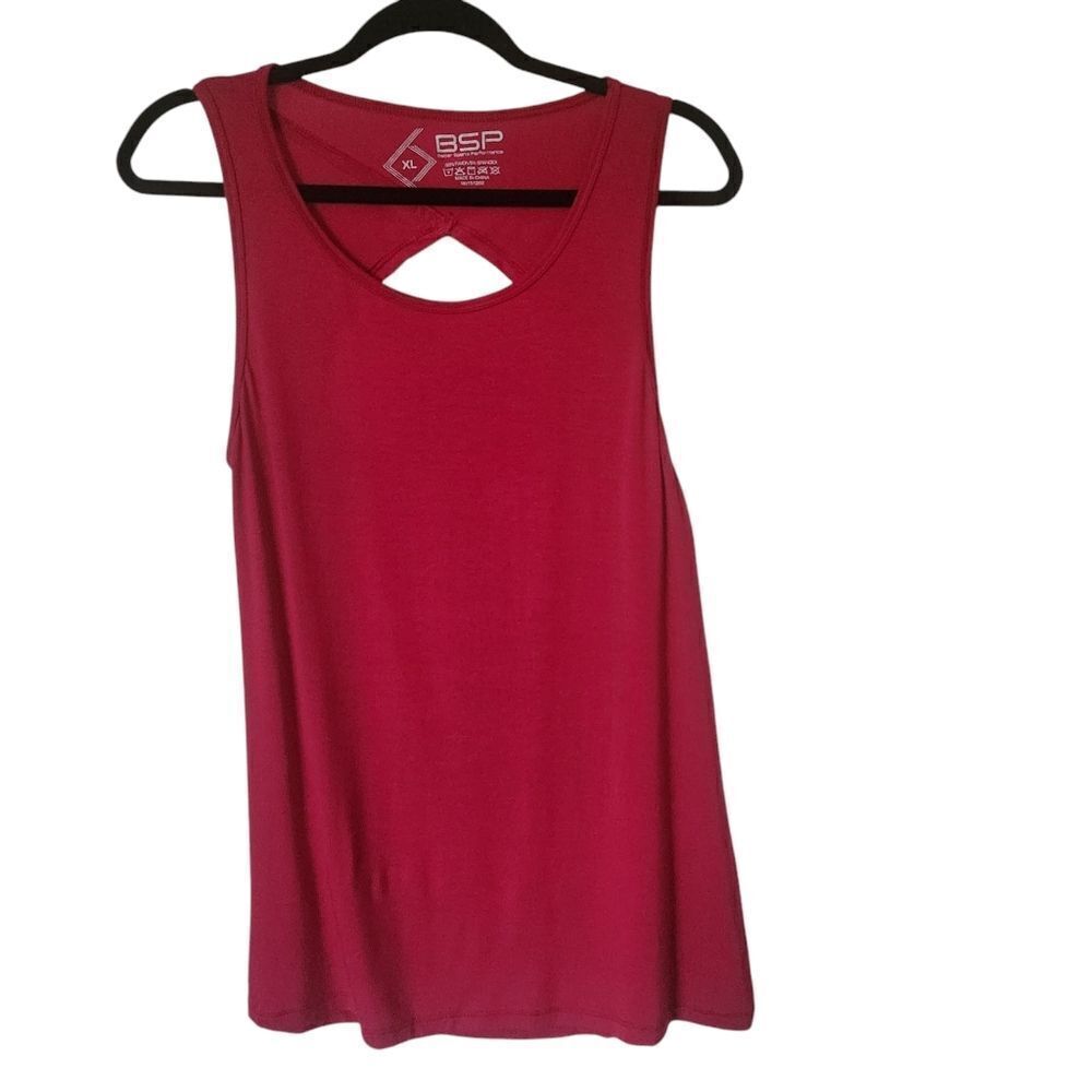 BSP Better Sports Performance Womens Activewear Tank Open Back Scoop Neck XL
